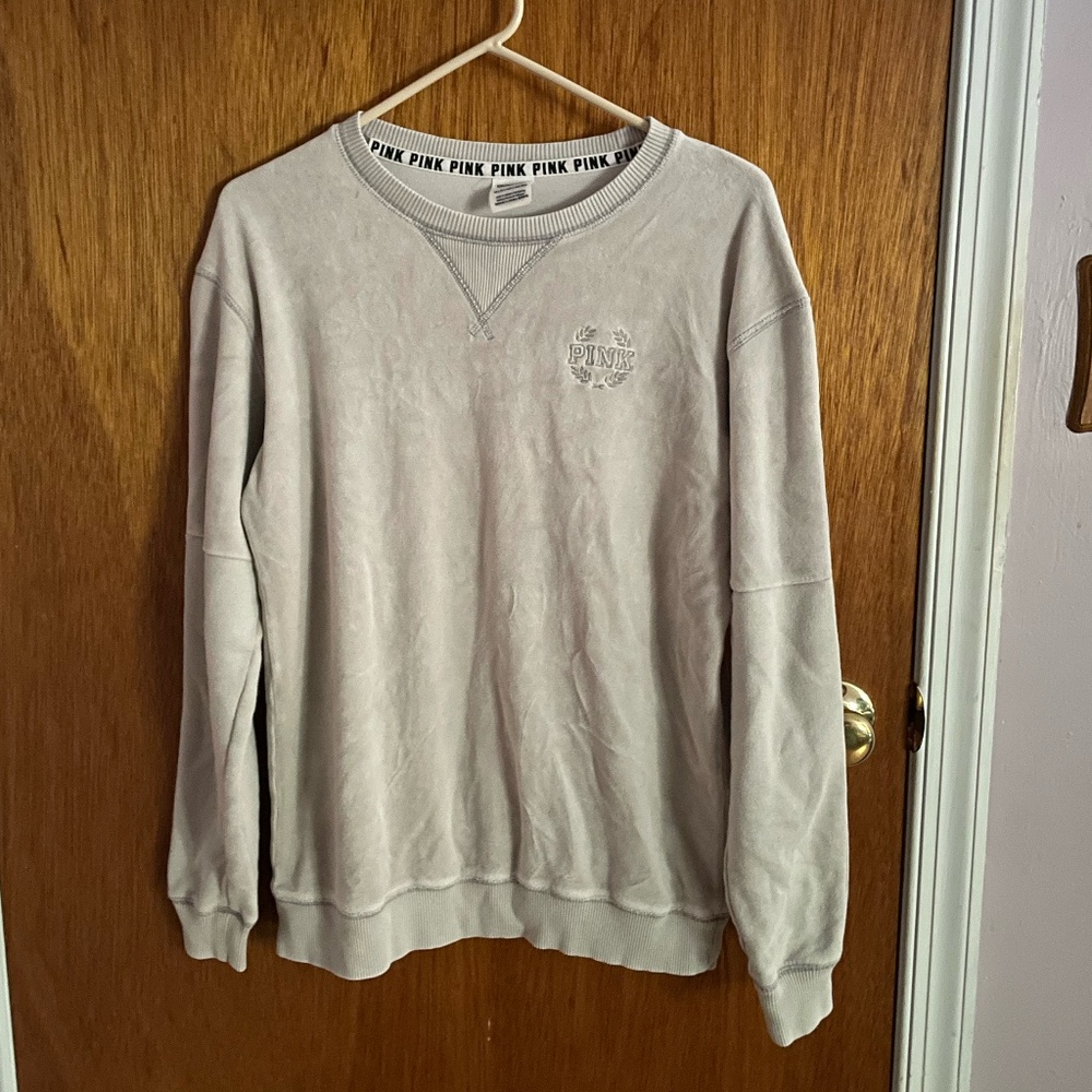 VS Pink muted green sweatshirt
